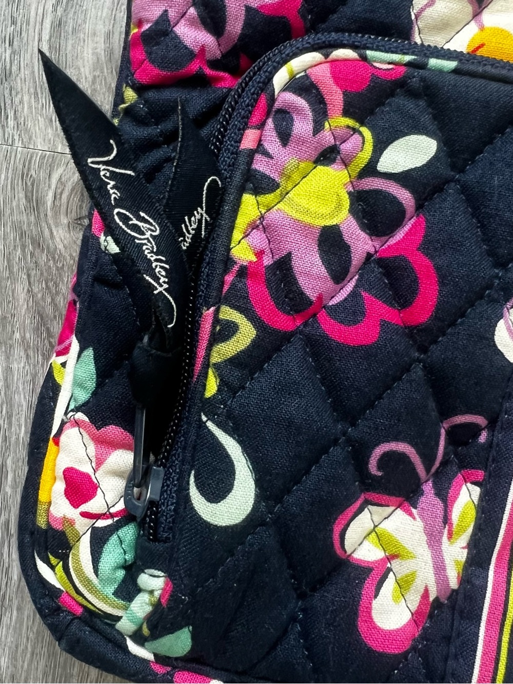 Vera Bradley Navy Quilted Floral Crossbody in Ribbons pattern - Picture 5 of 7